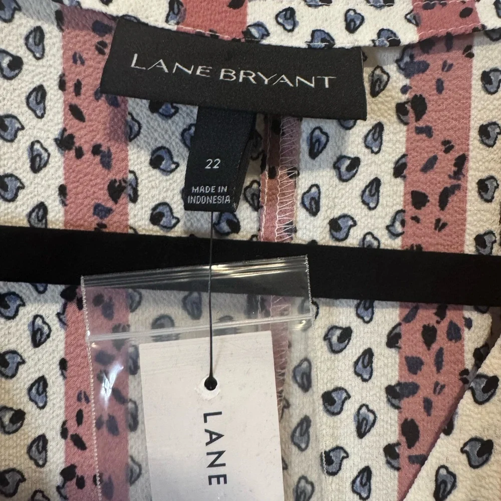 Lane Bryant- Women’s Plus Size Button Front Pink and White Long Sleeve Dress 22W - Picture 6 of 13